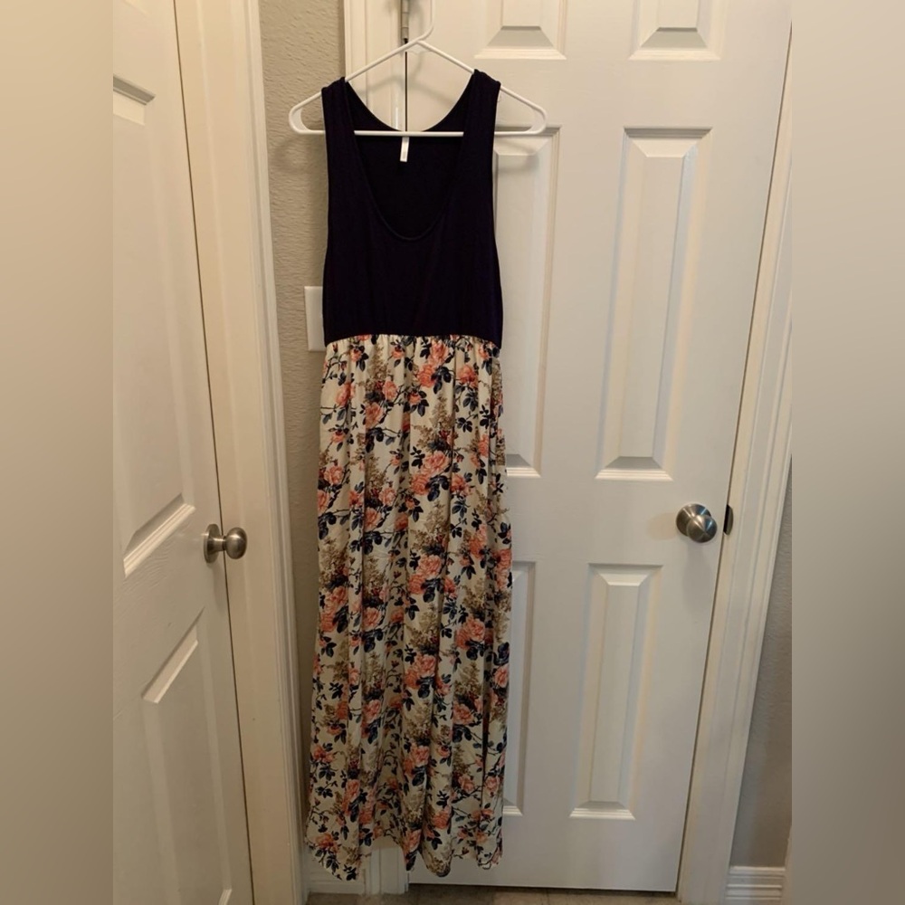 Pinkblush Navy and Floral Maxi Dress
